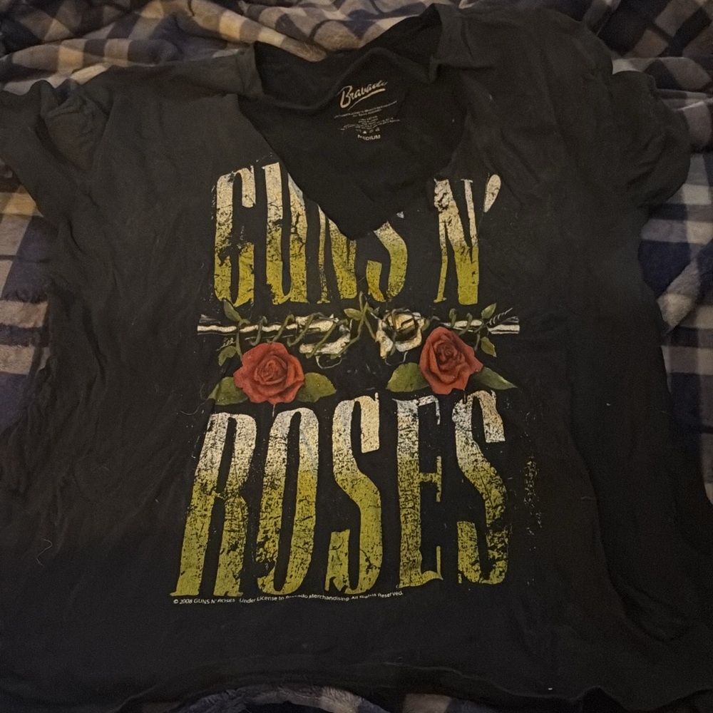 Guns N' Roses Graphic Tee with Rose Print